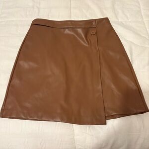 Ardene Brown Wrap Mini Skirt for Night Out